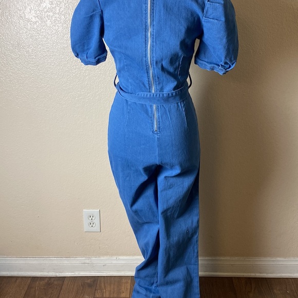 Denim wide leg jumpsuit - Picture 3 of 4